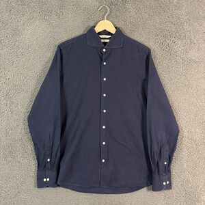 Suitsupply Shirt Mens 15.5 Blue Extra Slim Fit Spread Collar Long Sleeve